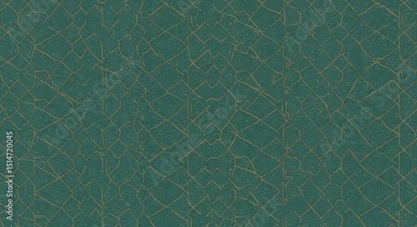Fototapeta Green Textured Surface with Cracks