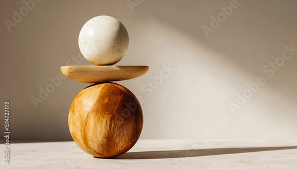 Obraz Wooden sculpture concept of stability and balance