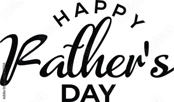 Obraz Stylish black and white happy fathers day typography design for celebration