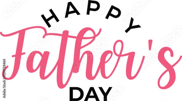 Obraz Festive handwritten typography celebrating happy father's day with pink and black text