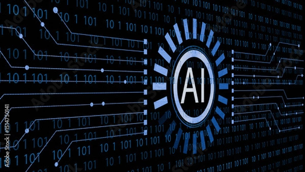 Obraz Artificial Intelligence AI Concept-Large Computer Screen Showing Artificial Intelligence AI. 