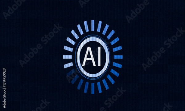 Obraz Artificial Intelligence AI Concept-Large Computer Screen Showing Artificial Intelligence AI. 