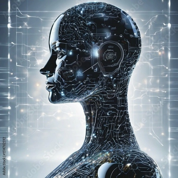 Fototapeta innovative, cutting-edge artificial intelligence technologies conquers the world