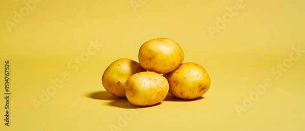 Obraz Pile Of Yellow Potatoes On Yellow Background