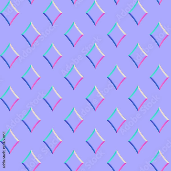 Obraz Diamond-shaped normal map pattern (Perfect seamless pattern)