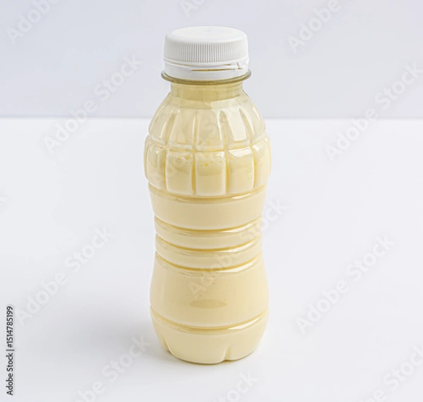 Fototapeta plastic bottle with drinking yogurt on a white background, isolate