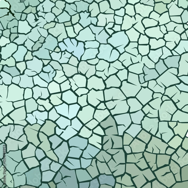 Obraz abstract vector mosaic background - light blue and green, consisting of shapes resembling the structure of dry soil, for decorating your background designs in the form of natural abstract patterns
