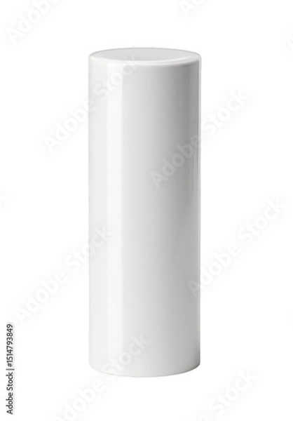 Fototapeta White plastic cylinder cap isolated on a white background, png, transparent