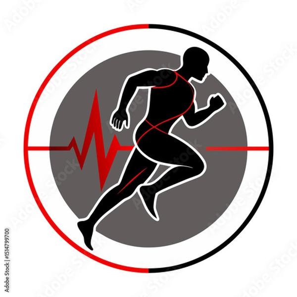 Obraz Athlete Running with Pain Points Art