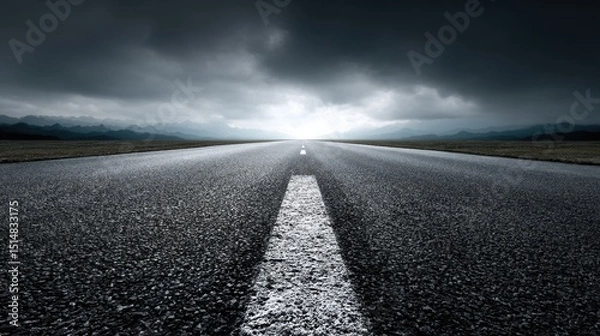 Obraz Conceptual photograph of a road leading toward a horizon, symbolizing new ideas and the future, innovative perspective