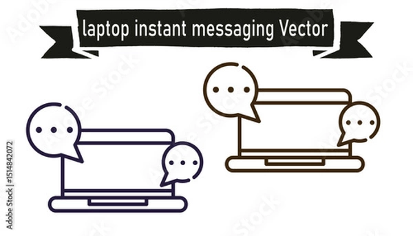 Fototapeta Laptop instant messaging vector 