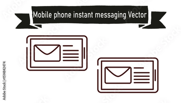 Fototapeta Mobile phone instant messaging vector 