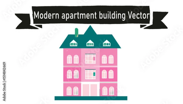 Fototapeta Modern apartment building vector 