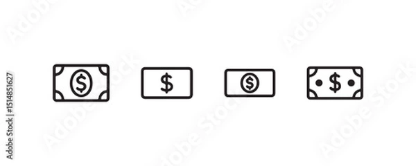 Obraz Minimalist currency icons: dollar symbols in simple line art style.