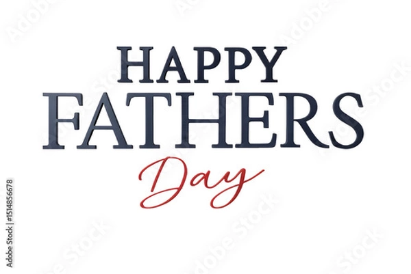 Fototapeta Happy fathers day text in gray and red against a  transparent background