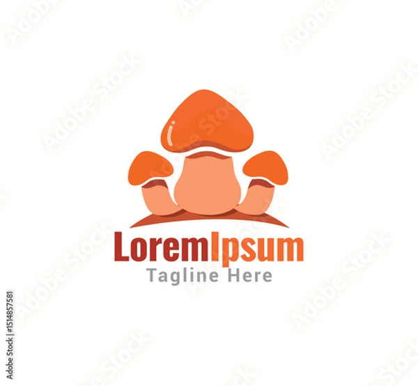 Obraz Mushroom manual vector logo design