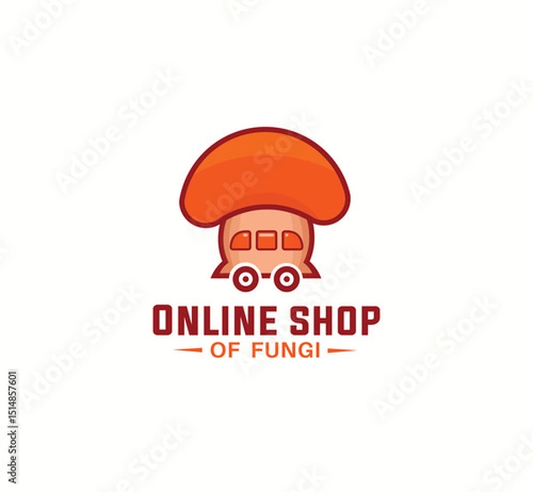 Obraz Mushroom manual vector logo design