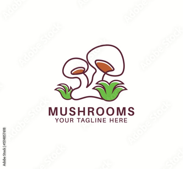 Obraz Mushroom manual vector logo design
