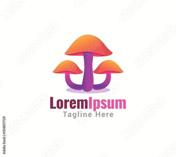 Obraz Mushroom manual vector logo design