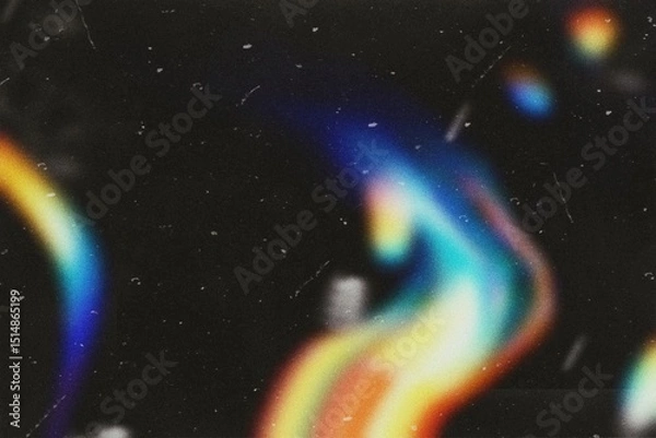 Fototapeta Abstract scratched film grain texture lens flare effect, light leaks overlay effect, warm color grainy film texture with heavy noise, grunge texture effect, distortion distressed noisy dusty backgroun