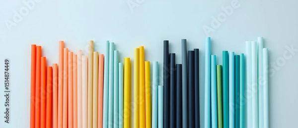 Obraz Colorful Cylindrical Shapes Array On Light Background