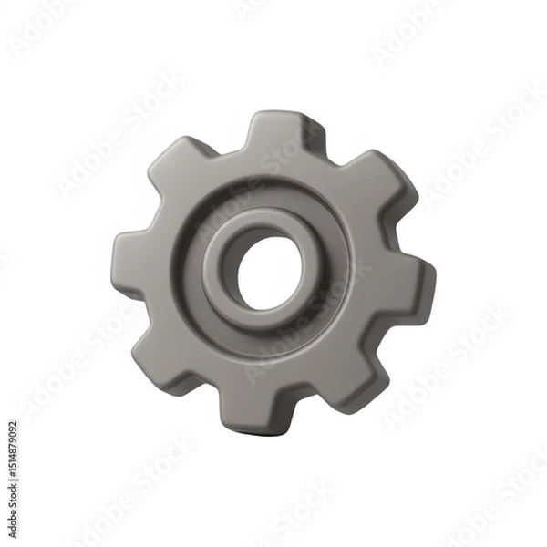 Fototapeta 3d gear isolated on transparent background. Mechanism and industry concept