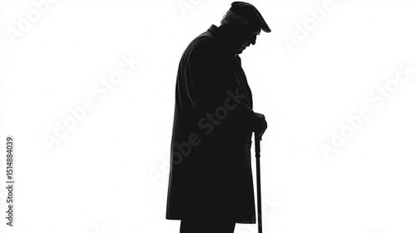 Fototapeta silhouette of a old man 
