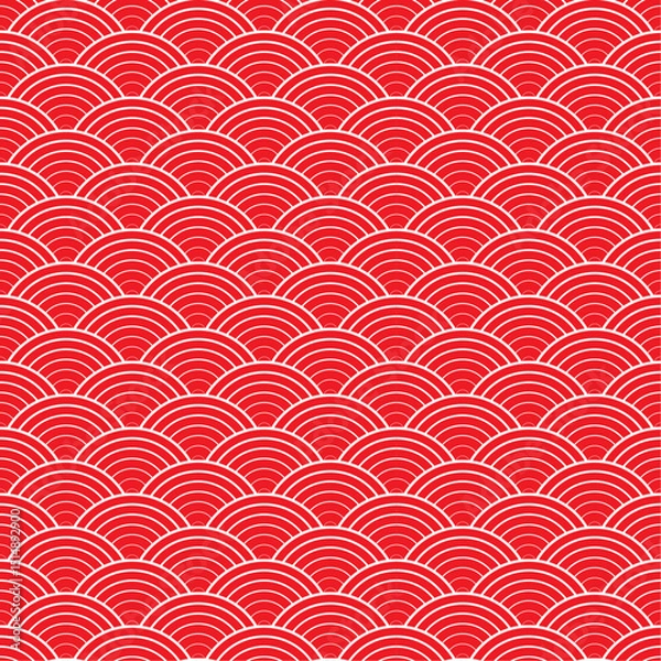 Fototapeta Wave pattern seamless abstract background. Stripes wave pattern. Hand drawn line arts design for prints, fabric, poster and wallpaper.
