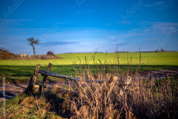 Obraz Stary płot na miedzy