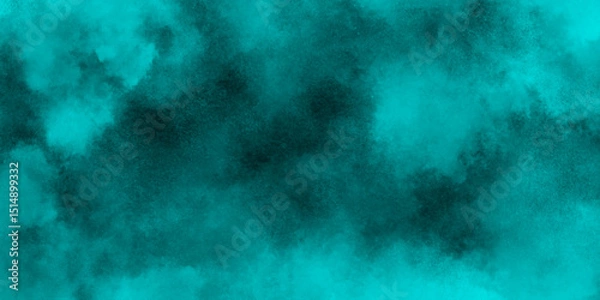 Fototapeta abstract cloud and vapor texture background. Black and Green smoke aquarelle smudge illustration smooth grungy smokey light pastel colors ink glow. Teal color powder explosion .	