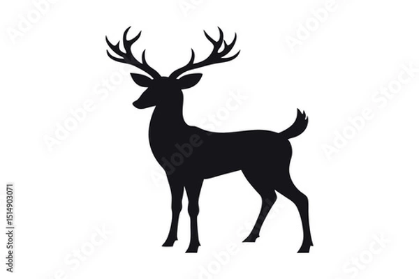 Obraz Deer Silhouette Illustration Perfect for Logos Prints and Designs