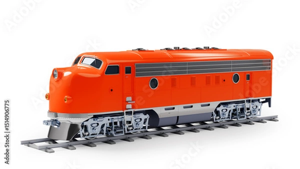 Fototapeta diesel locomotive retro-style