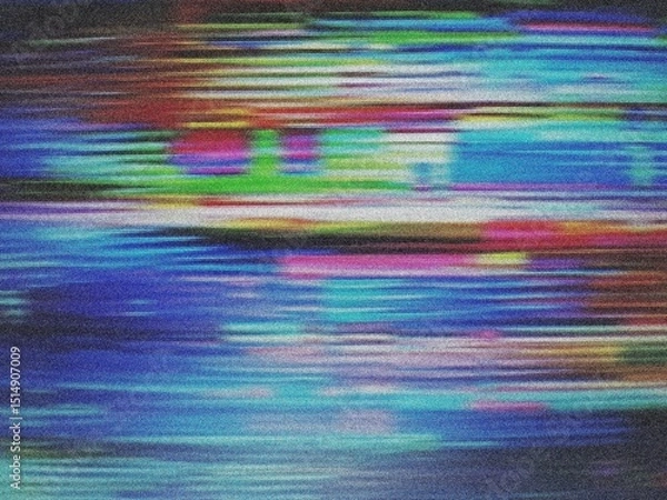 Fototapeta Retro VHS background. Glitch art scan line background. TV scan line monitor for old technology concept. Glitch camera effect.	