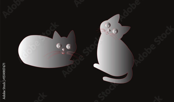 Obraz Cat emoji icon vector image.
