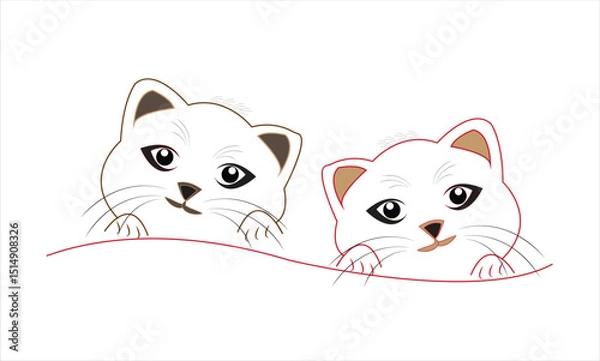 Obraz Cat emoji icon vector image.