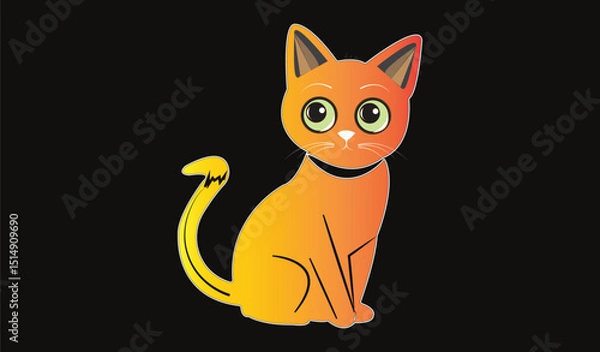 Obraz Cat emoji icon vector image.