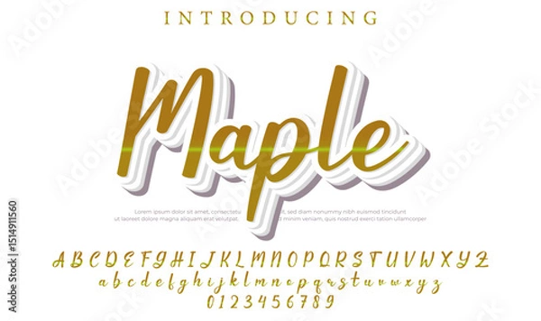 Fototapeta Maple Font Stylish brush painted an uppercase vector letters, alphabet, typeface