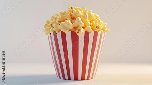 Fototapeta popcorn  bowl on white background