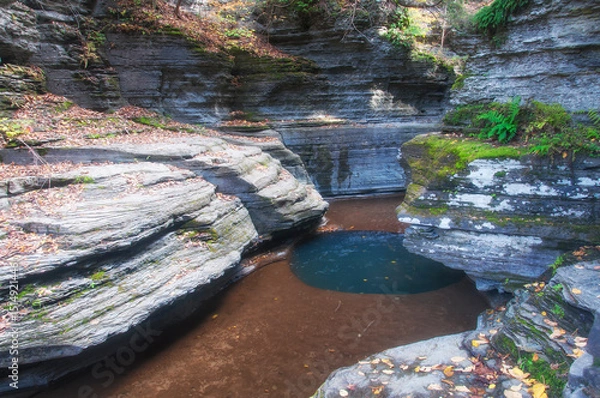 Obraz buttermilk falls state park and stream in autumn