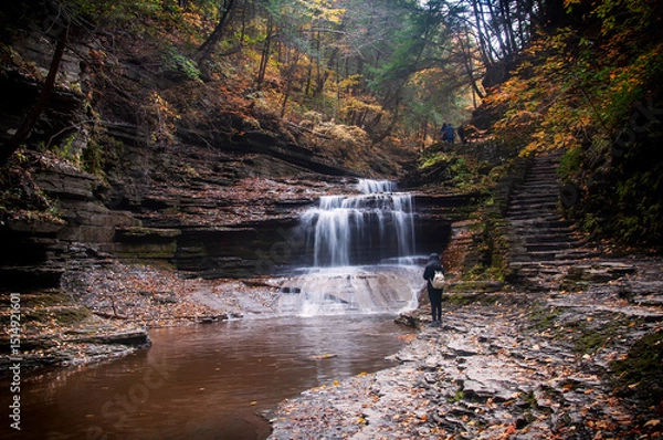 Obraz buttermilk falls state park and waterfall in autumn