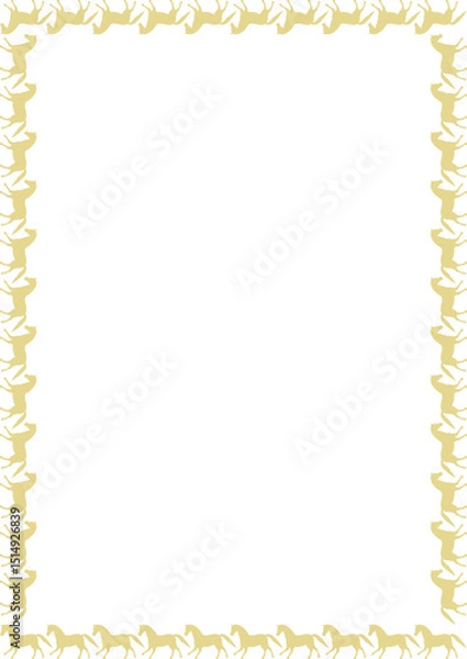 Fototapeta horses silhouette frame. Derby game template for your text. Hand drawn vector illustration