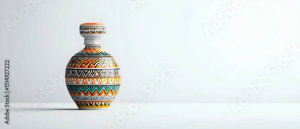 Fototapeta Ornamental Decorative Bottle With Colorful Ethnic Pattern