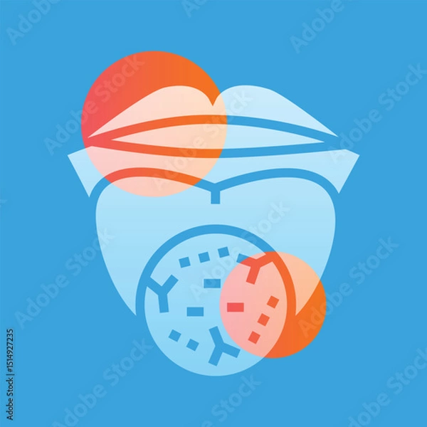 Obraz Oral microflora glassmorphism illustration.