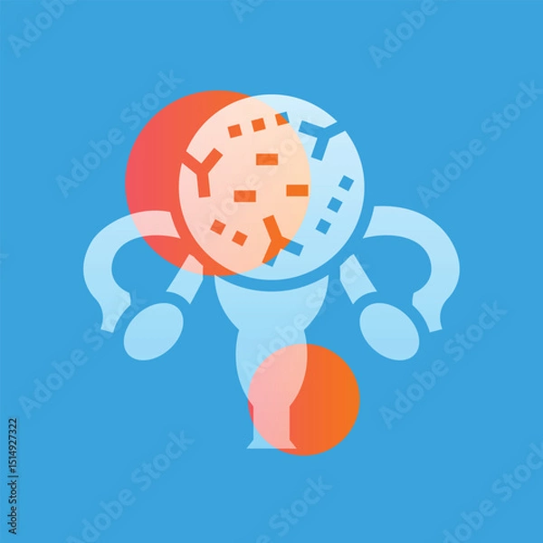 Obraz Vaginal microflora  glassmorphism illustration.