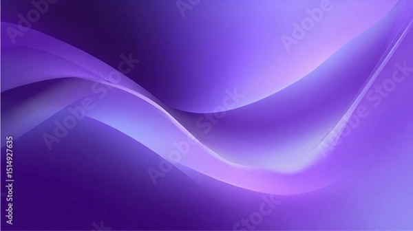 Obraz パープルグラデーションの滑らかな曲線背景