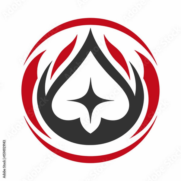 Fototapeta eSports Logo Symbol with Flame and Spade