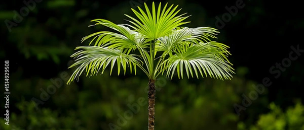 Fototapeta Detailed Close Up Of A Palm Tree In A Lush Forest
