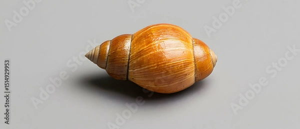 Fototapeta Closeup Of A Smooth Light Brown Spiral Seashell
