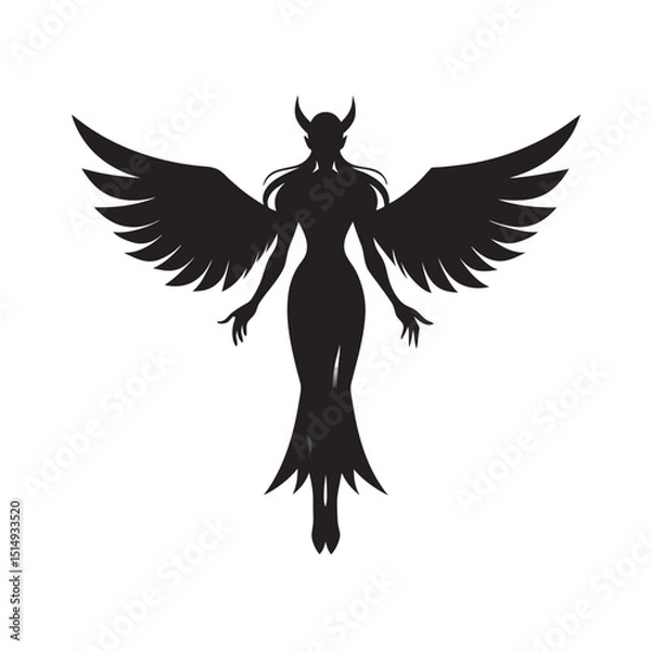 Fototapeta Fantasy Woman With Wings In Sky