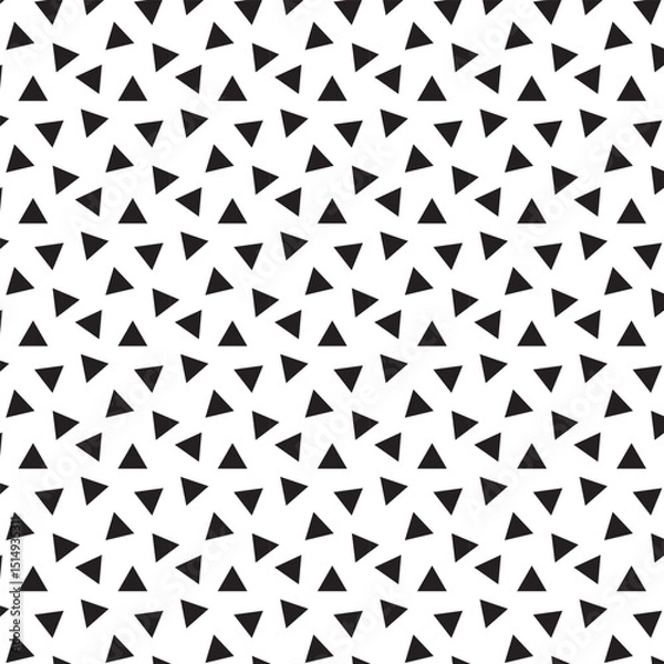 Fototapeta Abstract geometric black and white triangle seamless pattern.